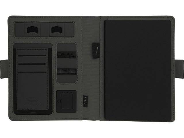 Органайзер с беспроводной зарядкой 5000 mAh "Powernote", темно-серый
