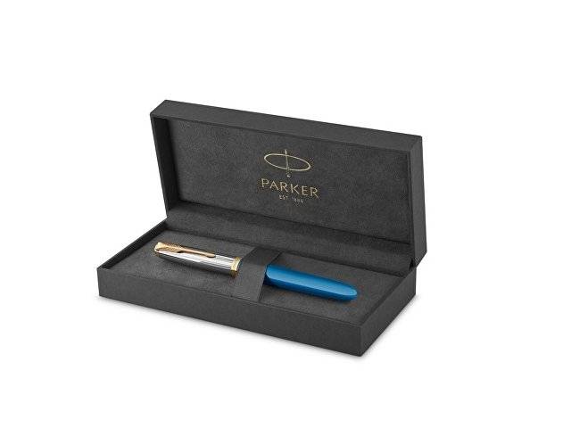 Перьевая ручка Parker 51 Premium Turquoise GT перо; M/F, чернила: Black,Blue, в подарочной упаковке.