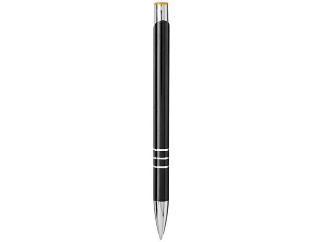 Ручка металлическая шариковая «Moneta» с цветной кнопкой, черный/оранжевый