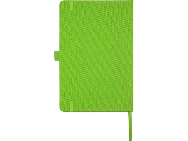 Блокнот Honua форматом A5 из переработанной бумаги с обложкой из переработанного ПЭТ, зеленый лайм