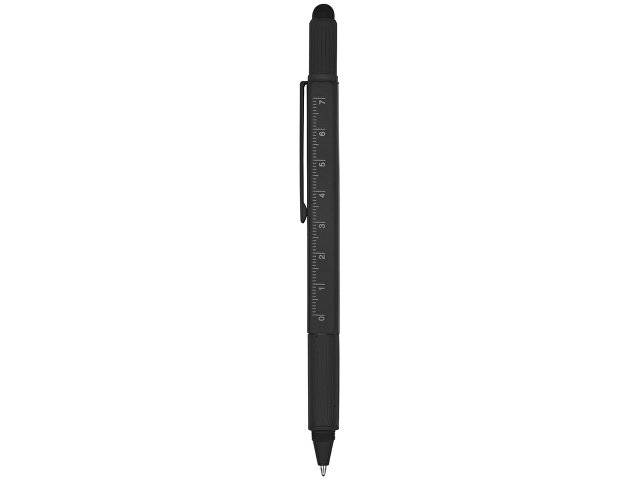 Ручка шариковая металлическая "Tool", черный. Встроенный уровень, мини отвертка, стилус