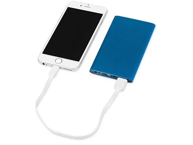 Портативное зарядное устройство "Мун" с 2-мя USB-портами, 4400 mAh, синий
