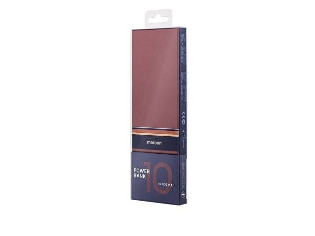 Внешний аккумулятор Rombica NEO ARIA Maroon, 10000мАч, Soft-touch, PD, QCharge, Type-C, бордовый/син