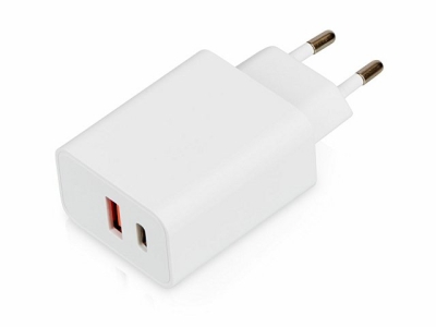 Сетевое зарядное устройство c выходами USB-A и USB-C «Recharger Pro», быстрая зарядка QC/PD, 30 Вт, белый