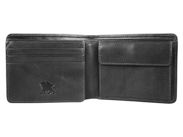 Бумажник Mano "Don Luca", натуральная кожа в черном цвете, 11 х 8,5 см
