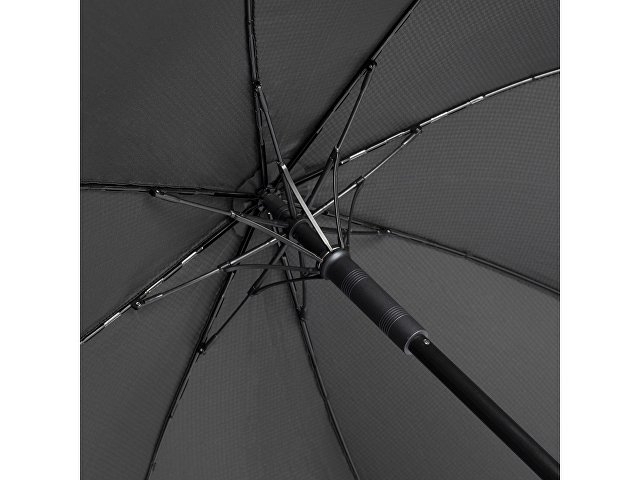 Зонт-трость 7915 Carbon» с куполом из переработанного пластика, полуавтомат, черный