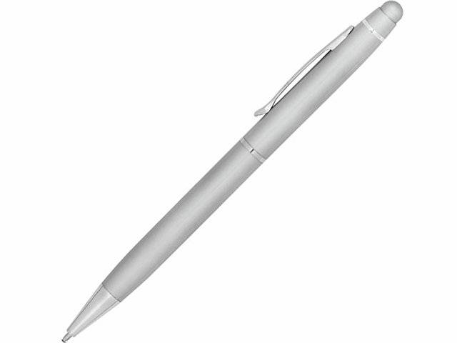 JULIE. Шариковая ручка из металла с стилусом, Сатин серебро