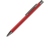 Ручка шариковая UMA «STRAIGHT GUM» soft-touch, с зеркальной гравировкой, красный