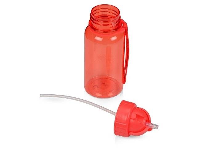 Бутылка для воды со складной соломинкой «Kidz» 500 мл, красный