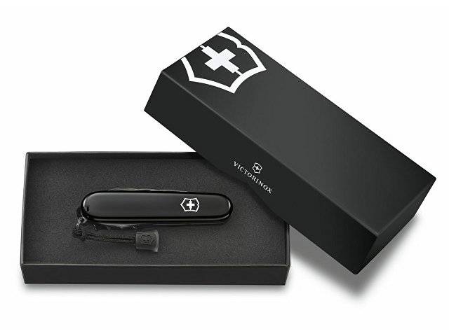 Нож перочинный VICTORINOX Spartan Onyx Black, 91 мм, 12 функций, чёрный, со шнурком в комплекте