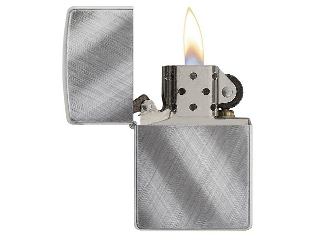 Зажигалка ZIPPO Classic с покрытием Brushed Chrome, латунь/сталь, серебристая, матовая, 38x13x57 мм