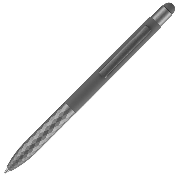 Ручка шариковая Digit Soft Touch со стилусом, серая