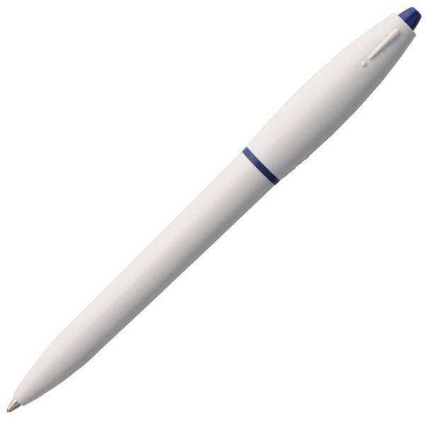 Ручка шариковая S! (Си), белая с темно-синим