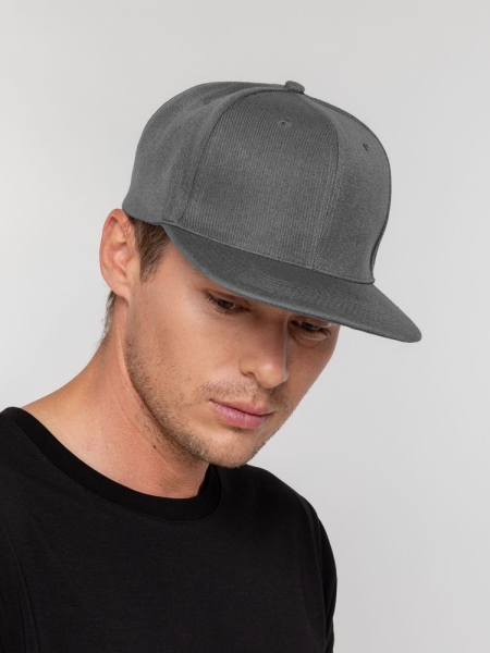 Бейсболка Snapback с прямым козырьком, серая